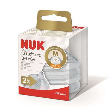 Соска Nuk Nature Sense M средний поток с 0месяцев 2шт 10124019