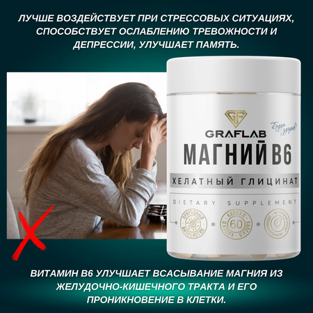 Магний GRAFLAB 60 капсул