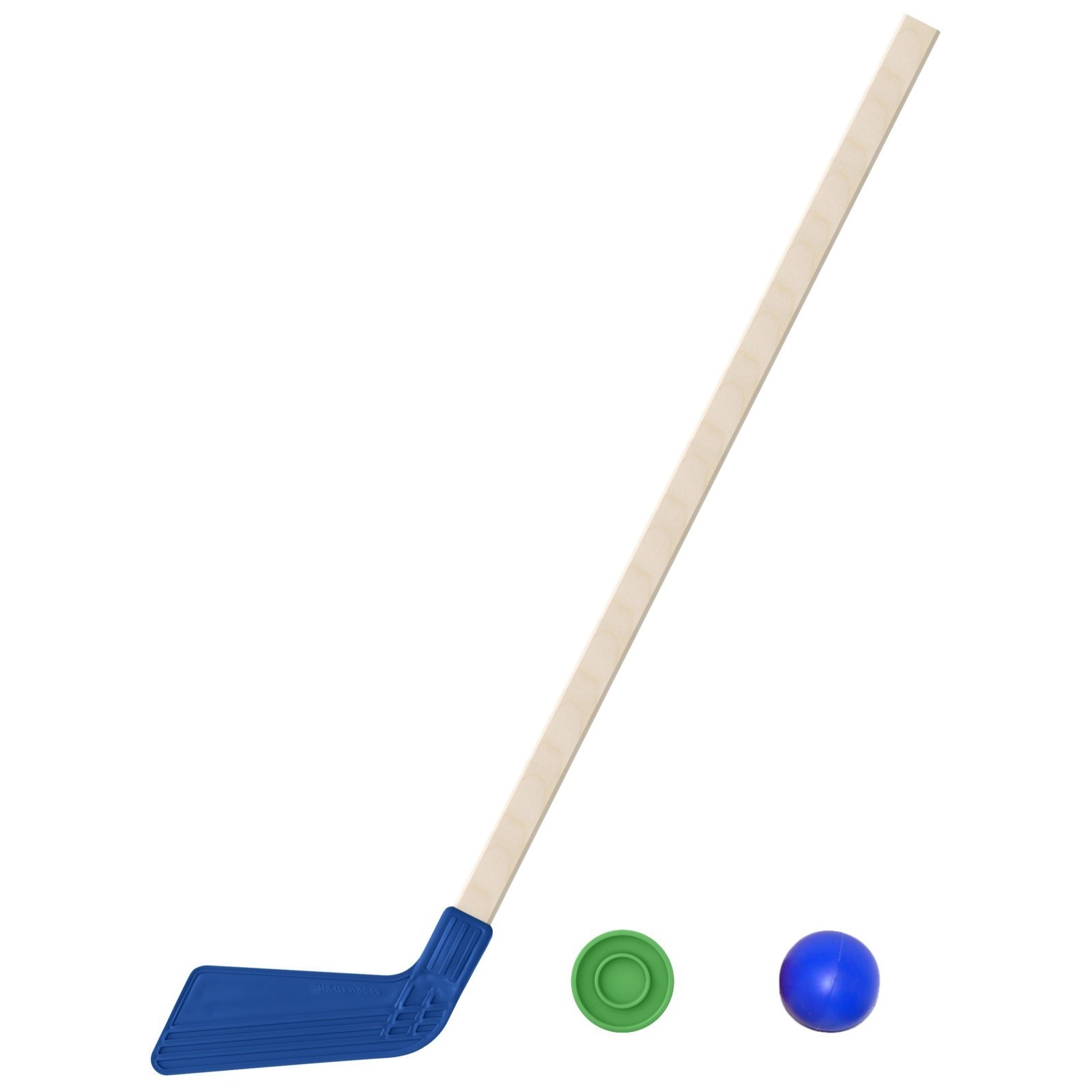 Набор для хоккея Задира Клюшка хоккейная детская синяя + шайба + мячик - фото 1