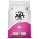 Наполнитель для кошек Cats White комкующийся с ароматом Детской присыпки 10л