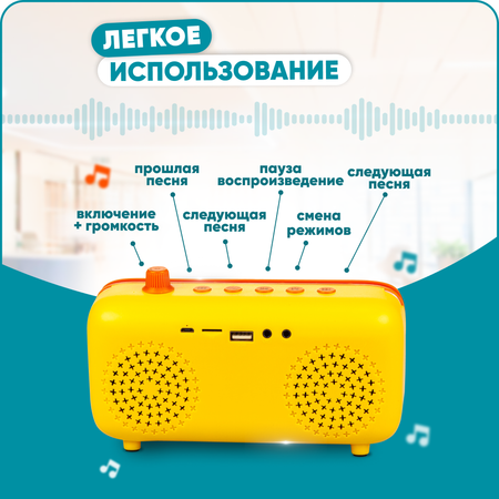Караоке-пенал для детей Solmax с микрофоном и колонкой Bluetooth оранжевый