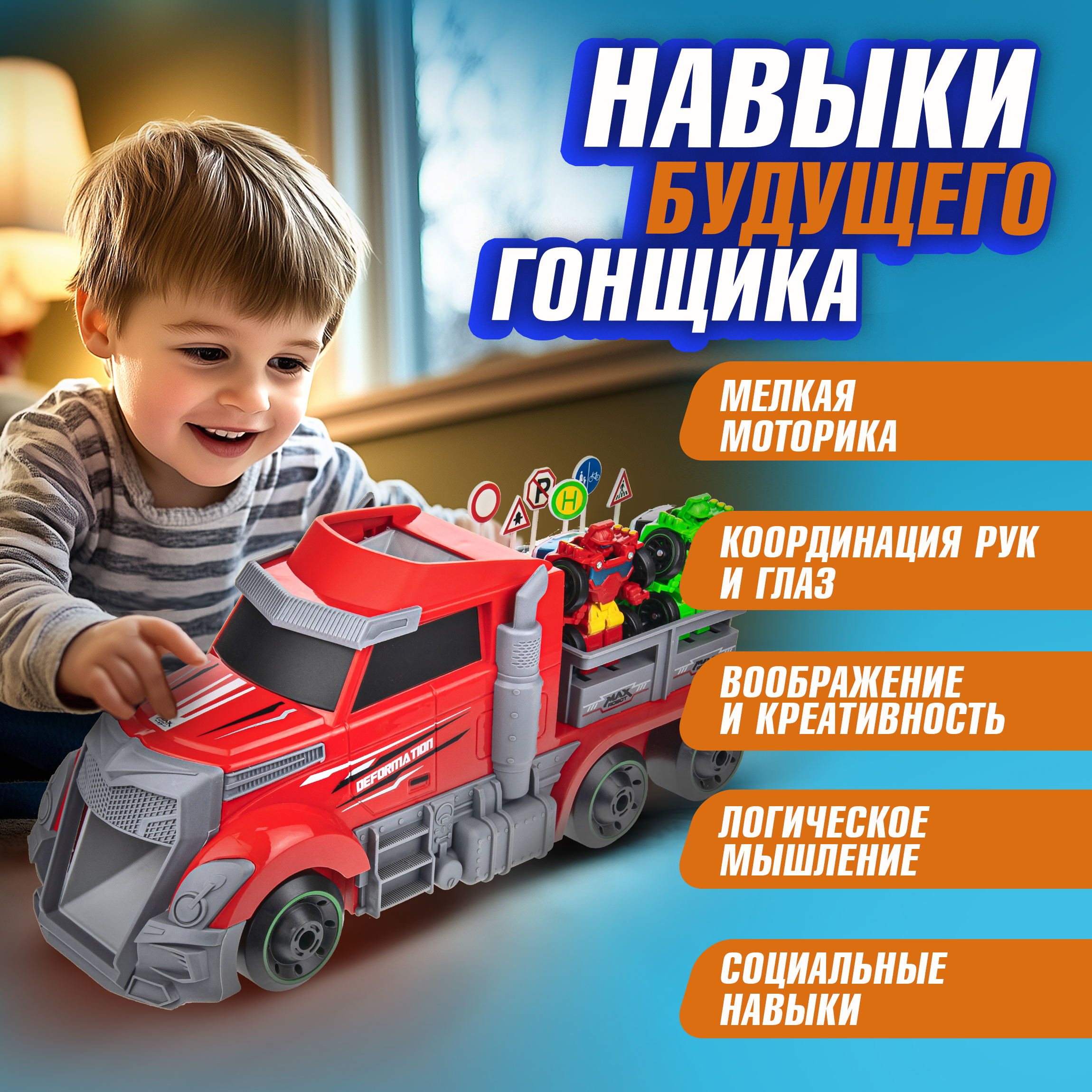 Игровой набор 1TOY Мой первый трансформер красный Т19439 - фото 5