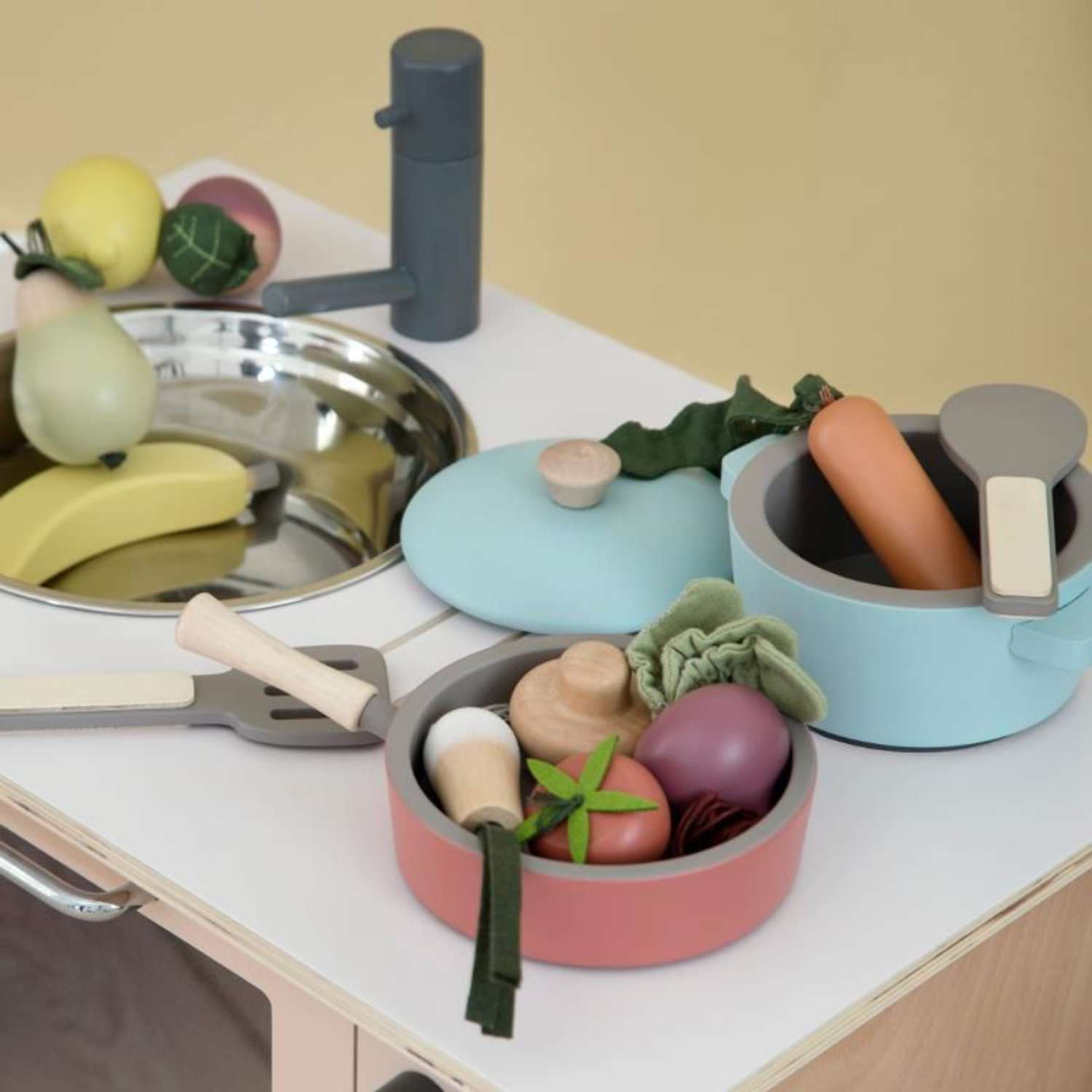 Набор игровой Sebra Кухонные принадлежности серый - фото 2