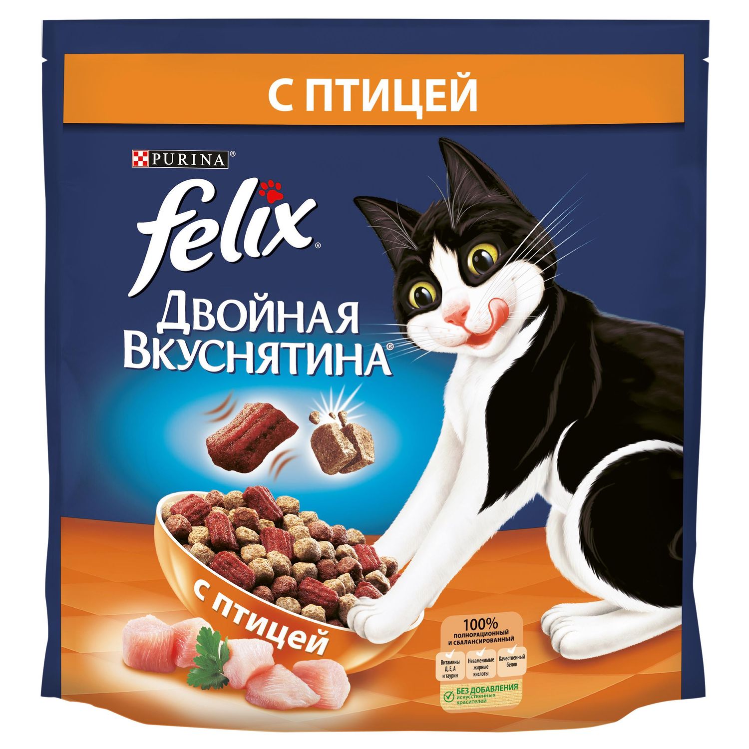 Сухой корм для кошек Felix 1.5 кг птица (полнорационный) - фото 1