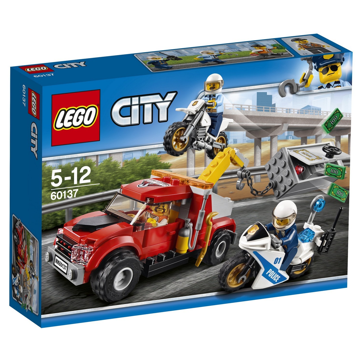 Конструктор LEGO City Police Побег на буксировщике (60137) купить по цене  1399 ₽ в интернет-магазине Детский мир