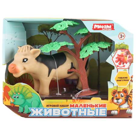 Игровой набор Mioshi Маленькие звери: Коровка 10х6 см дерево