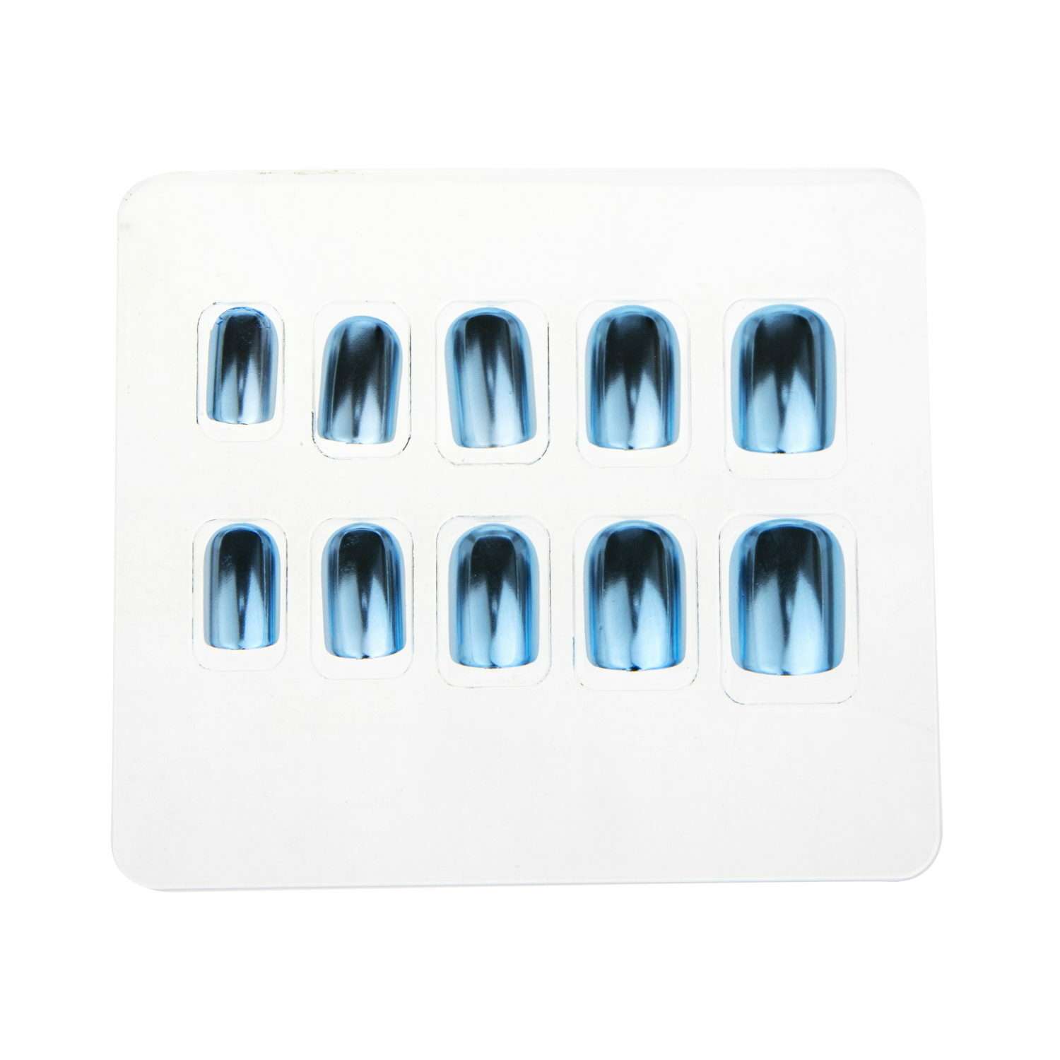 Накладные ногти Lukky 18 Mirror Blue Зеркальный синий - фото 4