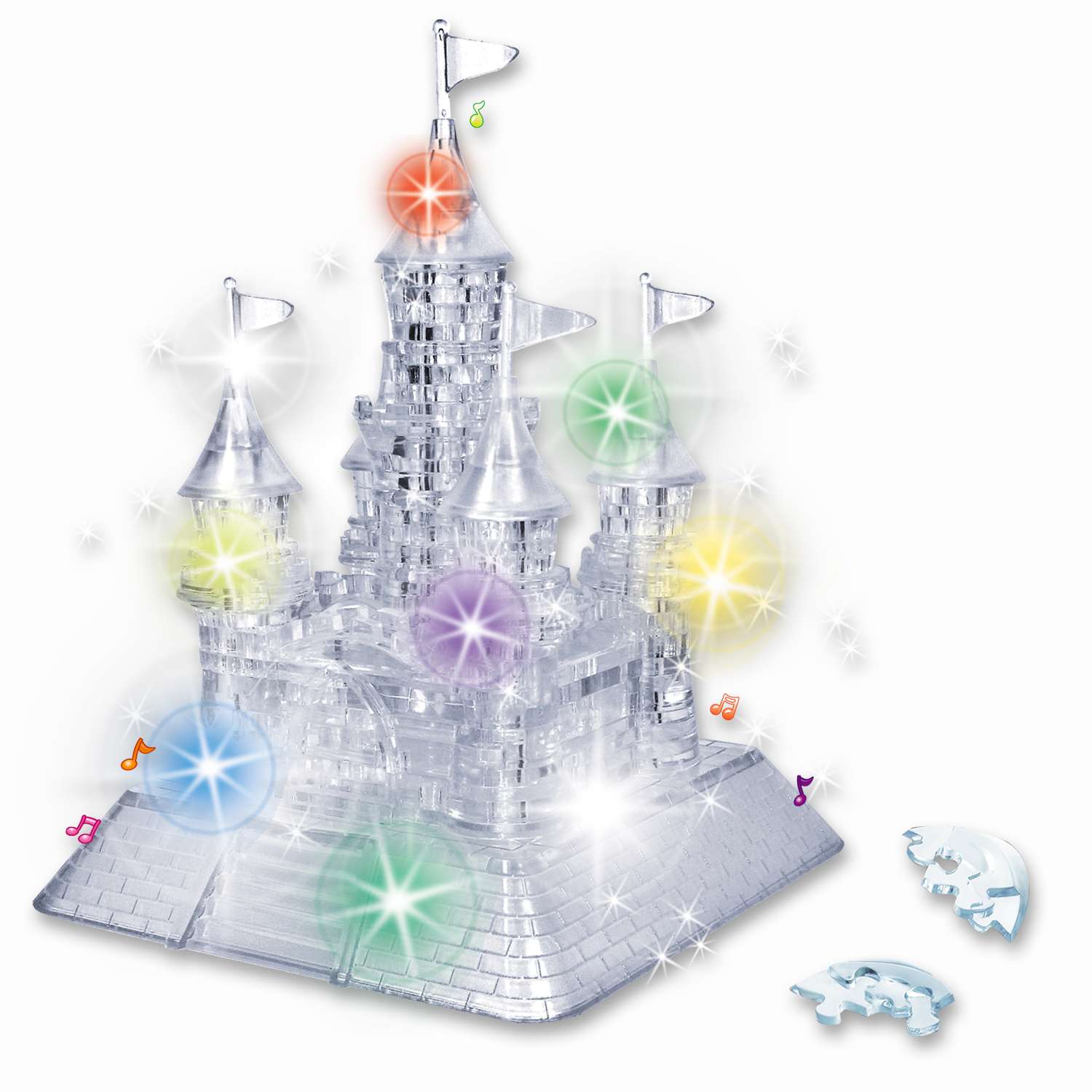 Развивающий 3Д пазл BONDIBON магия кристаллов Замок с подсветкой и звуком 105 деталей - фото 1