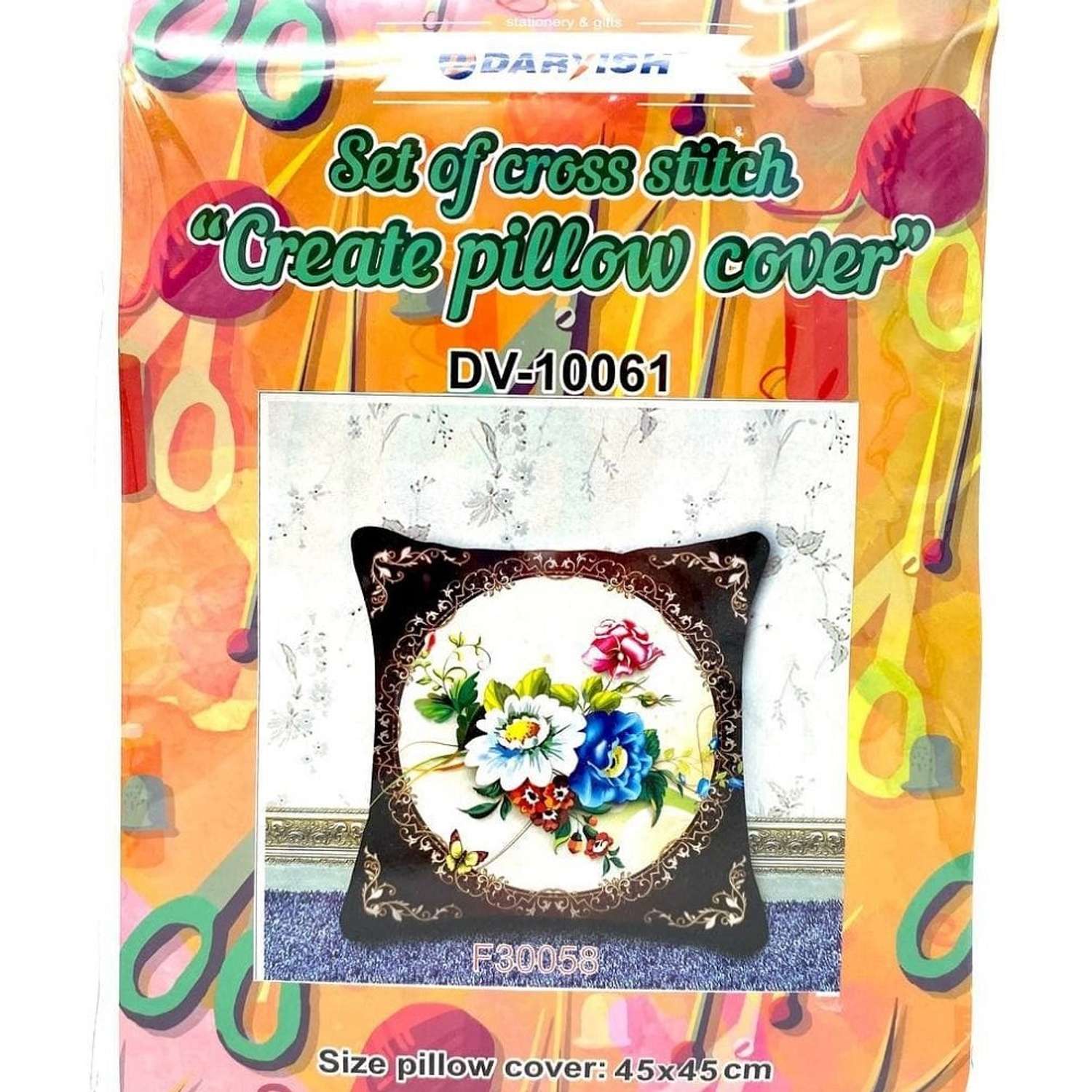 Набор для вышивания крестом Darvish Цветочная композиция наволочка - фото 1