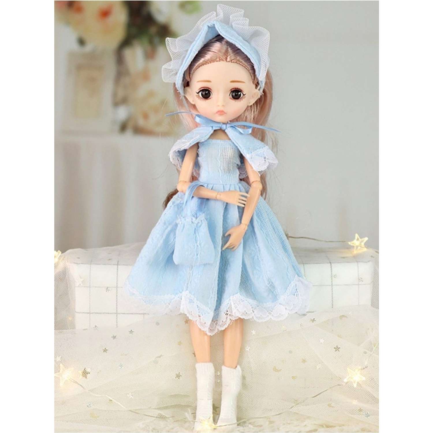 Кукла шарнирная 26 см Soul Sister с набором аксессуаров и одежды в подарочной коробке YW-DOLL26-05/голубой - фото 1