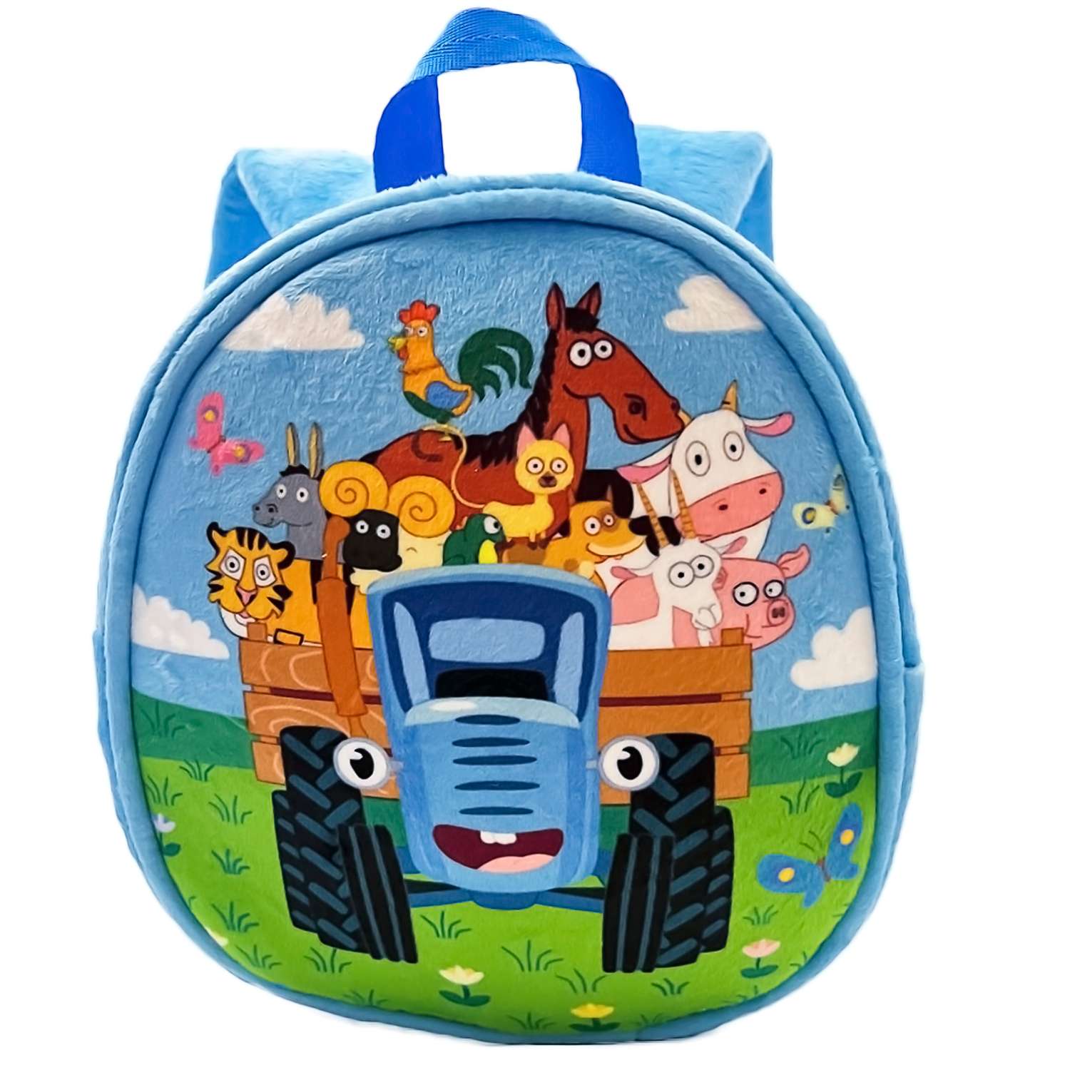 Рюкзак детский МУЛЬТИФАН с двумя карманами Синий Трактор - фото 2