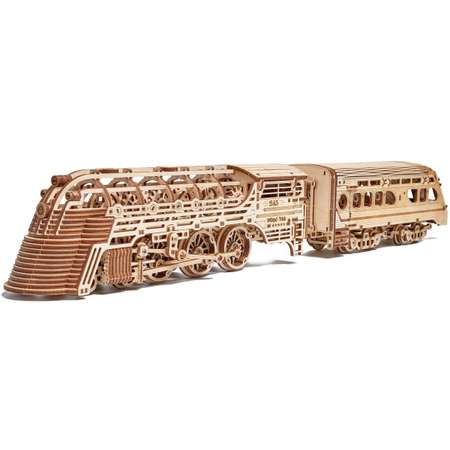 Cборная модель Wood Trick Механический Поезд Атлантический экспресс из дерева