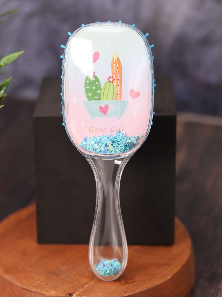 Расческа iLikeGift Sequins cactus pink-blue - фото 3