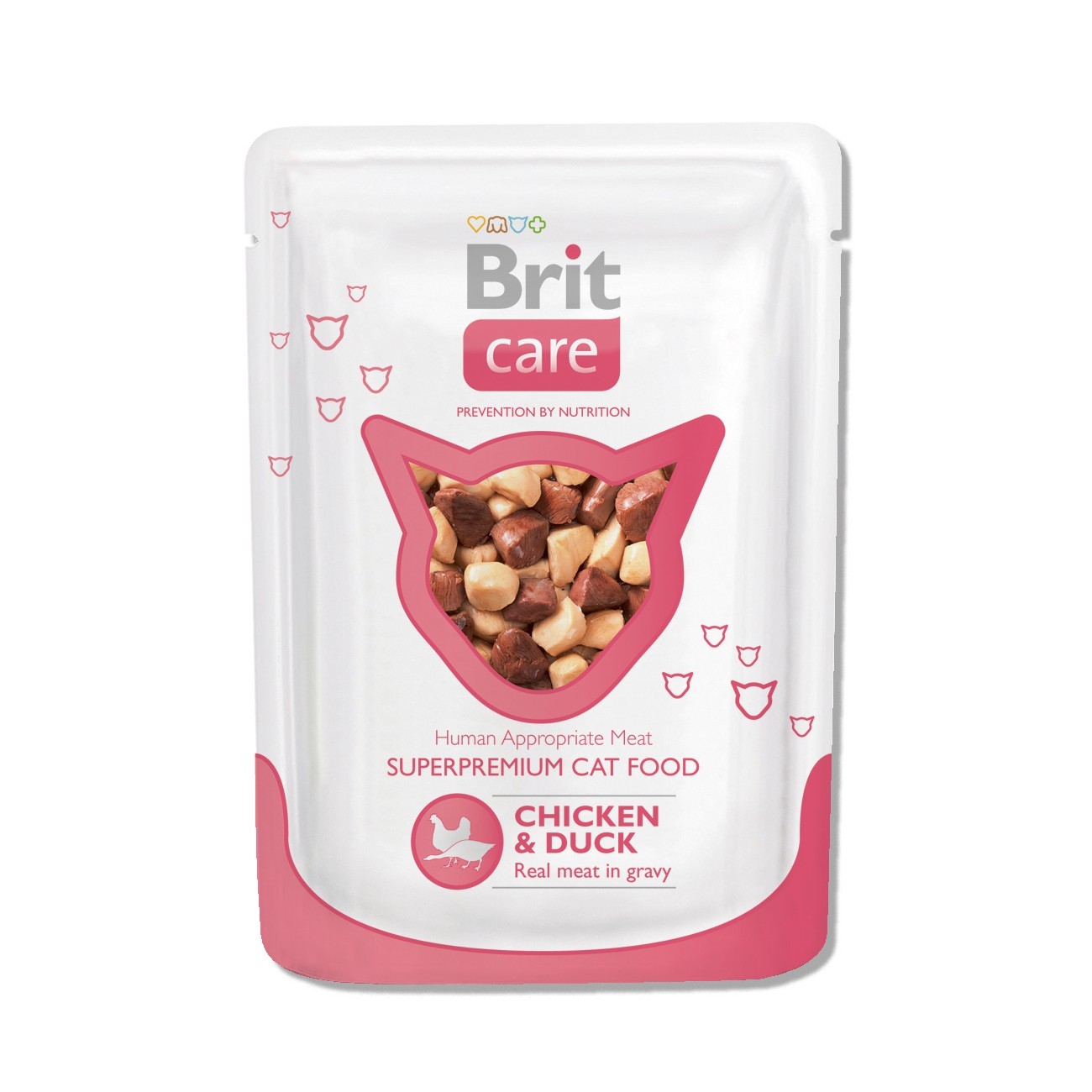 Корм влажный для кошек Brit Care 80г с курицей и уткой пауч - фото 1