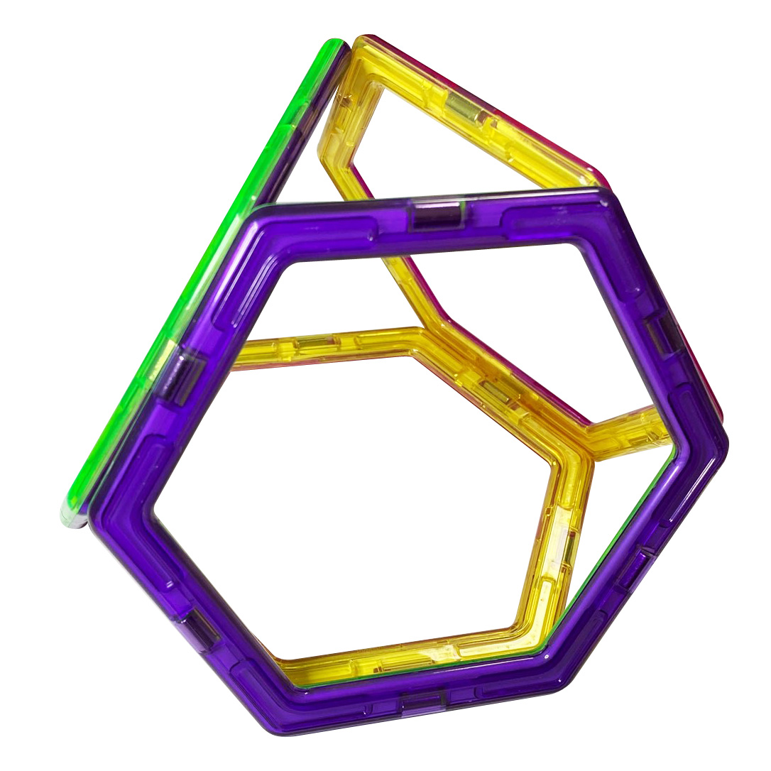 Магнитный конструктор МАГНИКОН Пятиугольники и шестиугольники 8 деталей МК-8 - фото 7