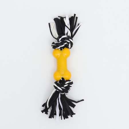 Игрушка Пижон канатная с косточкой до 105 г до 25 см чёрно-жёлтая серия
