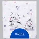 Пеленка Daisy Хлопок 1 шт. 75х120 см Мишка с шариком сиреневый