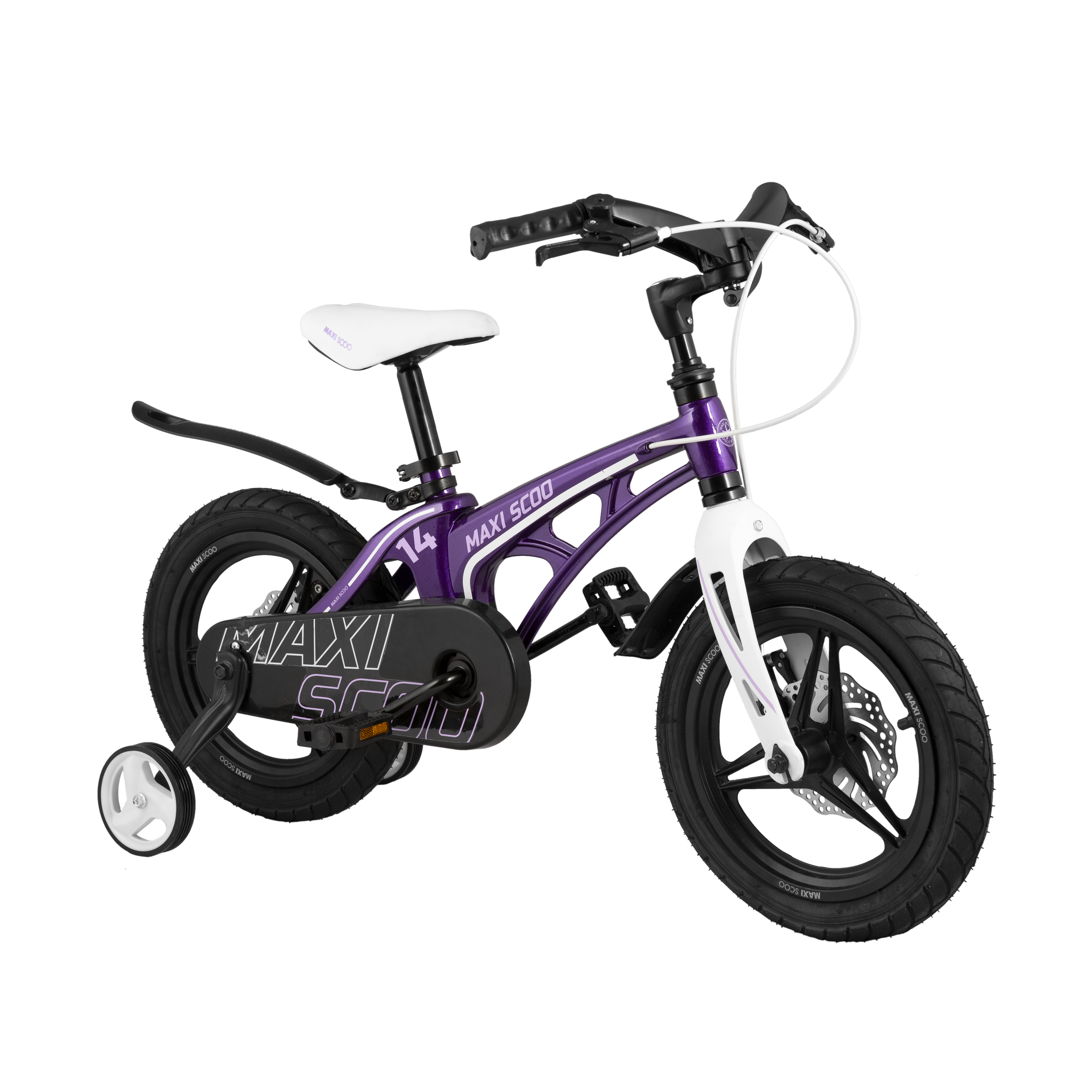 Детский двухколесный велосипед Maxiscoo Cosmic делюкс плюс 14 фиолетовый - фото 2