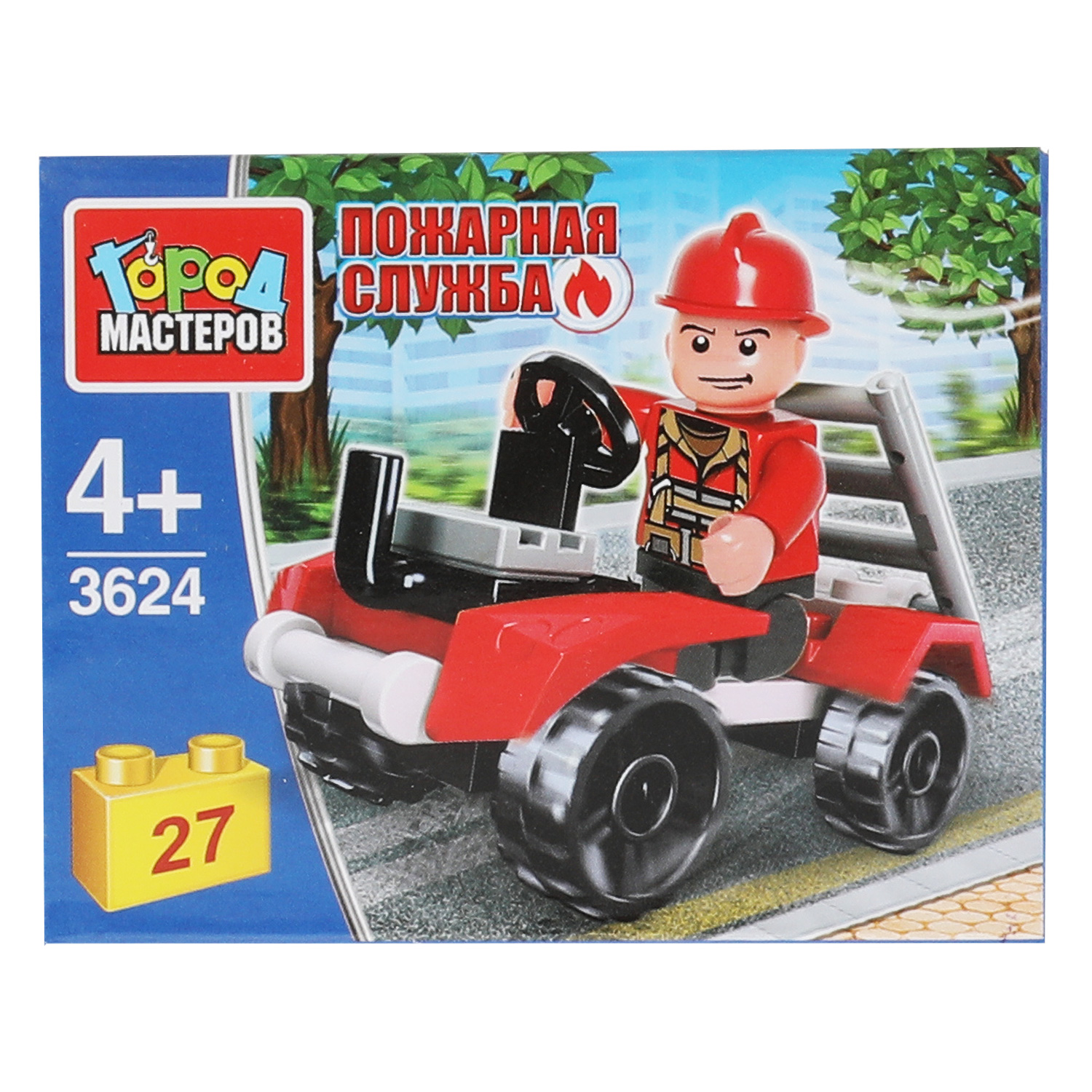 Конструктор Город мастеров Пожарник на машине блочный - фото 1