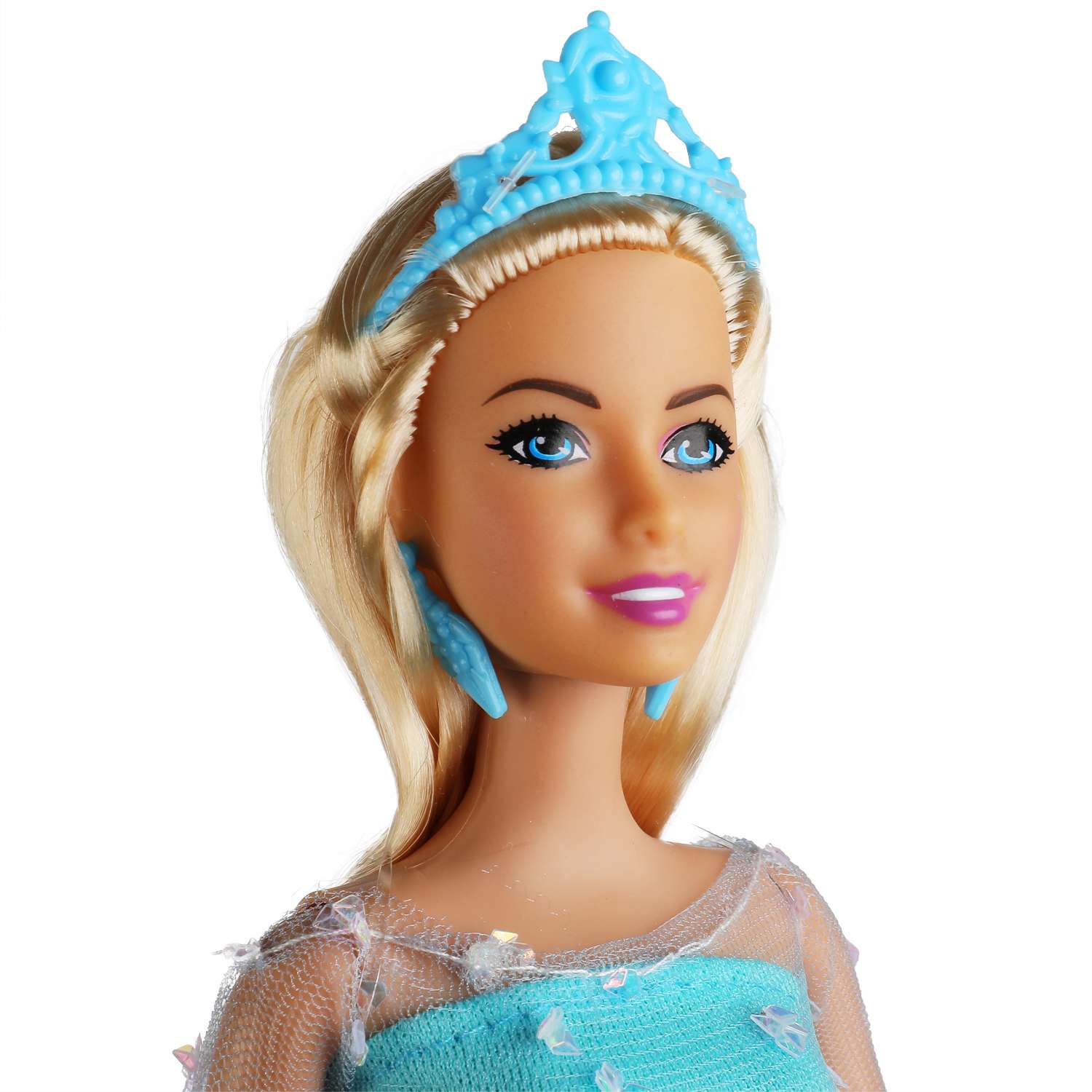 Кукла Карапуз София 29 см Снежная принцесса в голубом платье расческа в комплекте 315677 - фото 3
