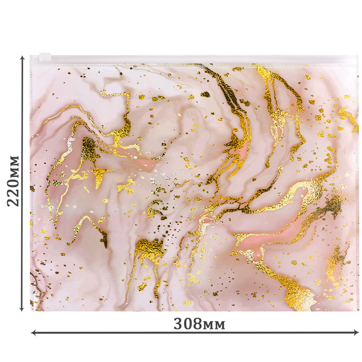 Папка-конверт Prof-Press на молнии А4 180 мкм Marble в спайке 3 штуки - фото 2