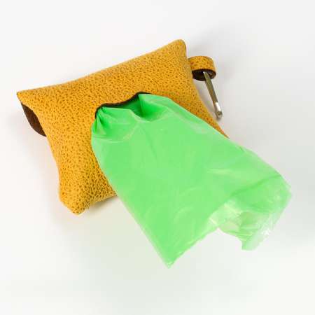 Набор для уборки за собаками Пижон сумка и пакеты 24х40 см 20 шт жёлтый-зелёный