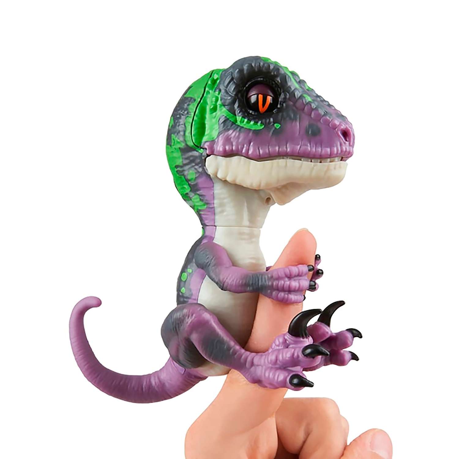 Интерактивная игрушка Fingerlings динозавр Рейзор фиолетовый с темно-зеленым 12 см - фото 4