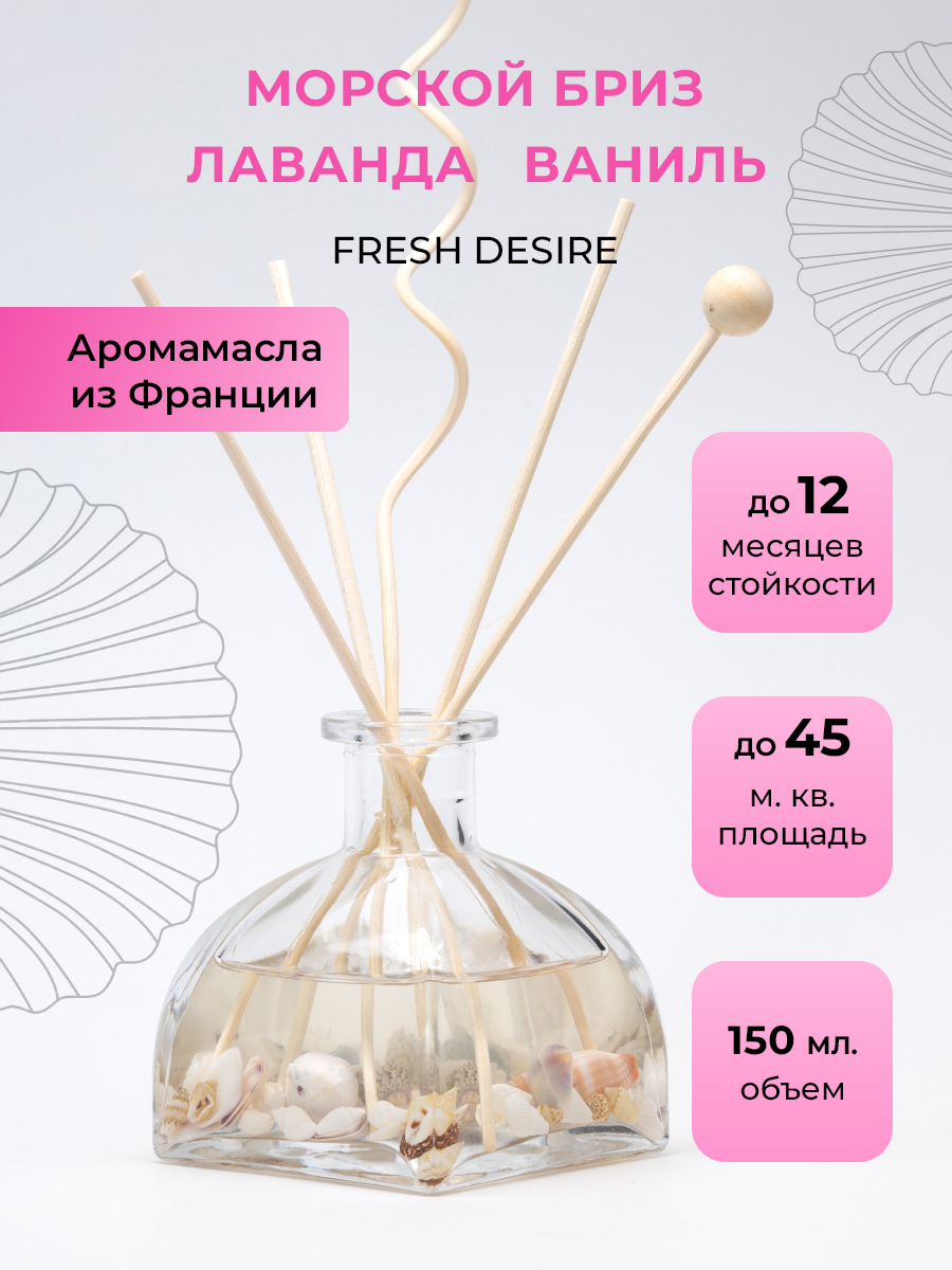 Ароматический диффузор O-REN AROMA FRESH DESIRE морской бриз с нотами лаванды и мандарина 150 мл - фото 1