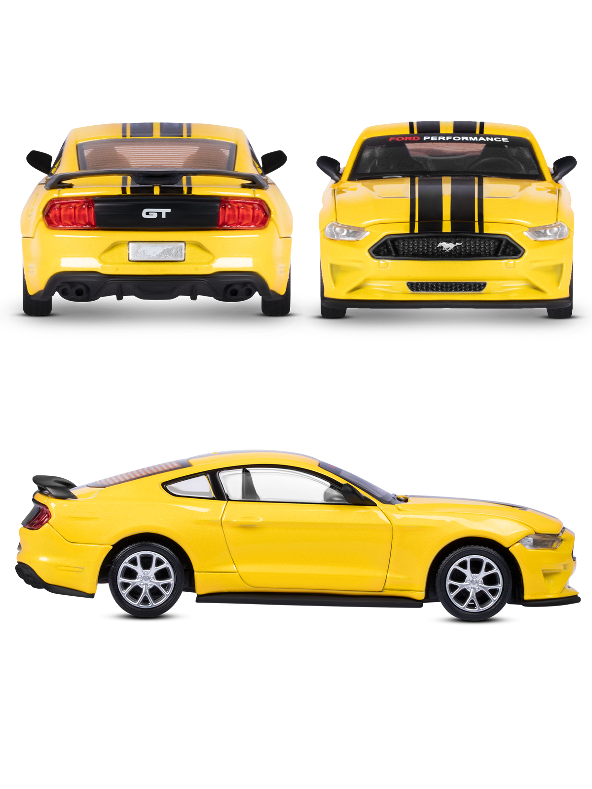 Автомобиль AUTODRIVE Ford Mustang Сборная модель 1:42 желтый JB1251639 - фото 11