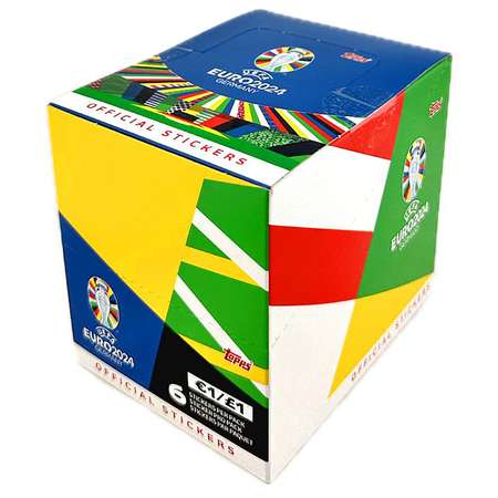 Бокс с наклейками topps Чемпионат Европы по футболу 50 пакетиков в наборе