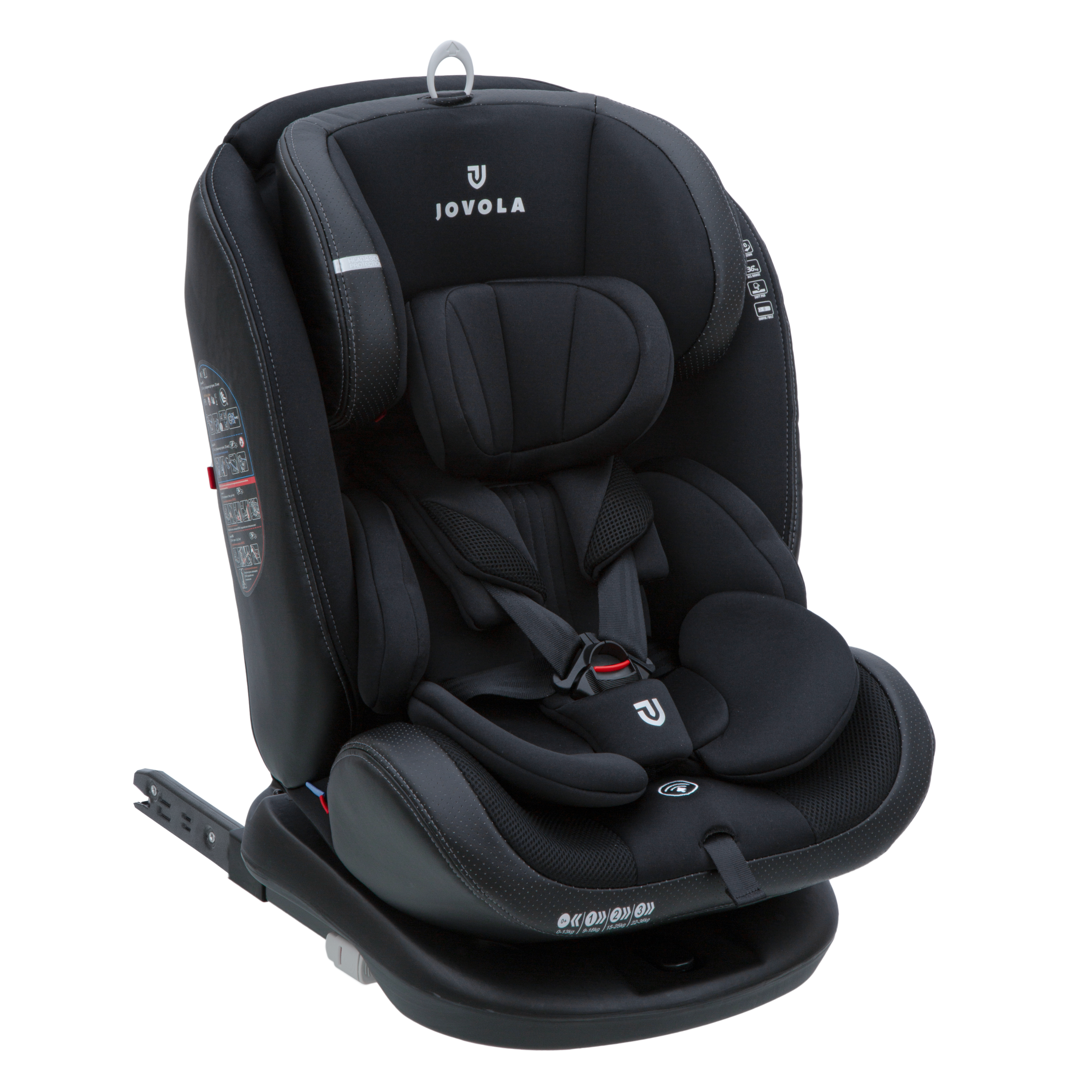 Автокресло JOVOLA MOON ISOFIX группа 0+1+2+3 (0-36 кг) черный - фото 13