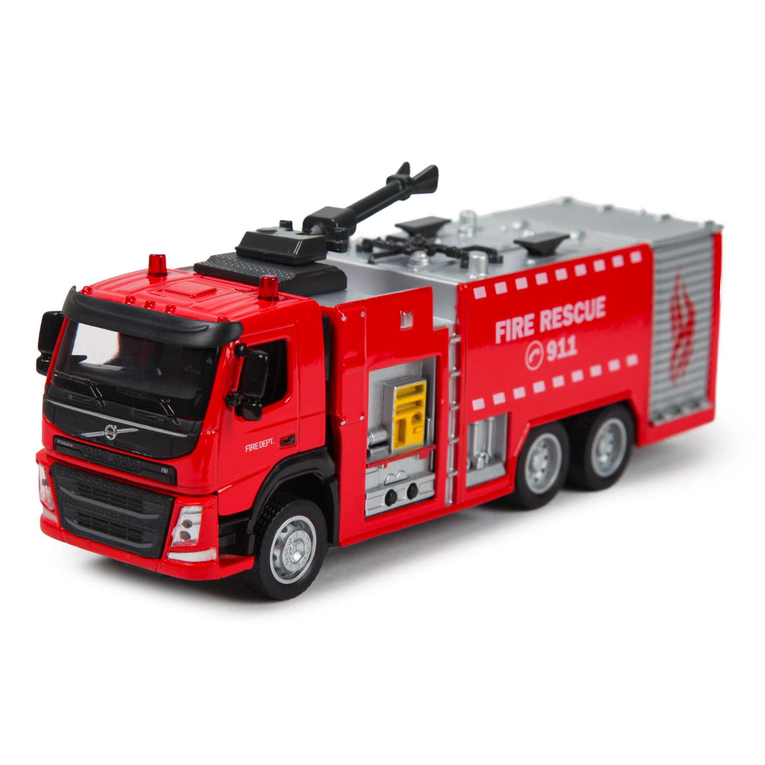 Машина MSZ 1:50 Volvo Fire Fighting Truck Красная 68380 68380 - фото 2