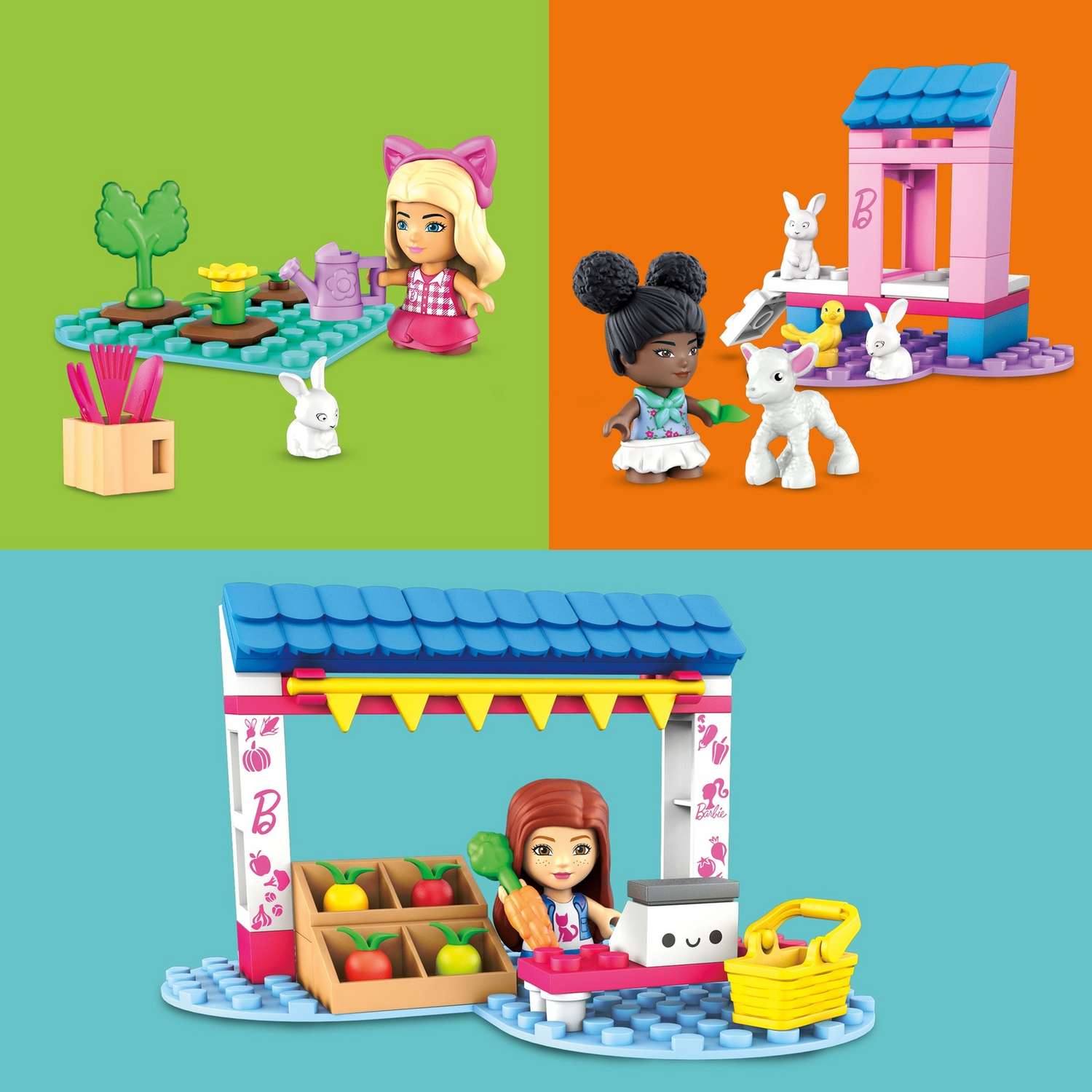 Конструктор Mega Construx Barbie Фермерский рынок блочный - фото 7