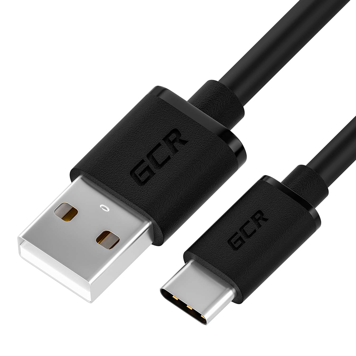 Кабель USB GCR 1.5m TypeC быстрая зарядка в черной ПВХ оболочке GCR-53601 - фото 2