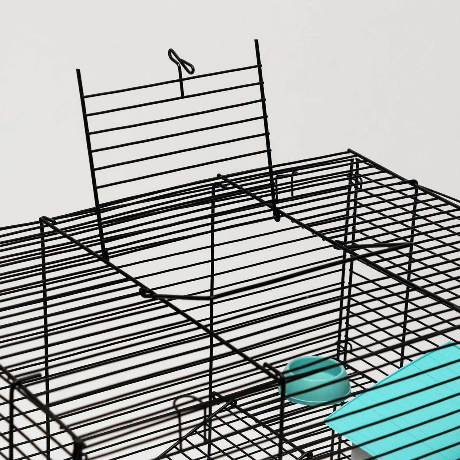 Клетка для грызунов Пижон с 3 этажами укомплектованная 41х30х58 см бирюзовая - фото 6