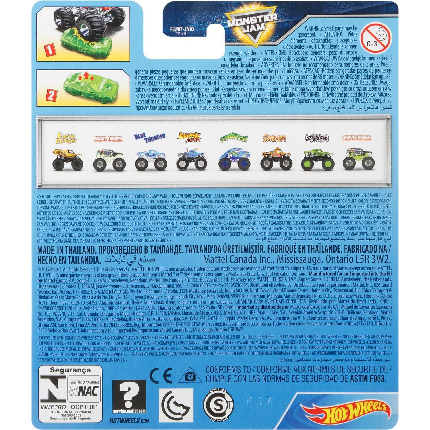 Машина Hot Wheels Monster Jam 1:64 Chroma Frost Крашстейшн FLW87 21572 - фото 3