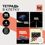 Тетрадь BG 96л А5 клетка Night party микро sandy-touch лак