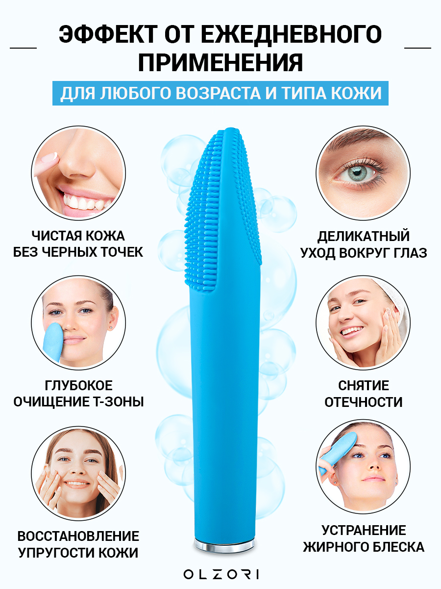 Щеточка для умывания OLZORI F-Clean Blue - фото 8