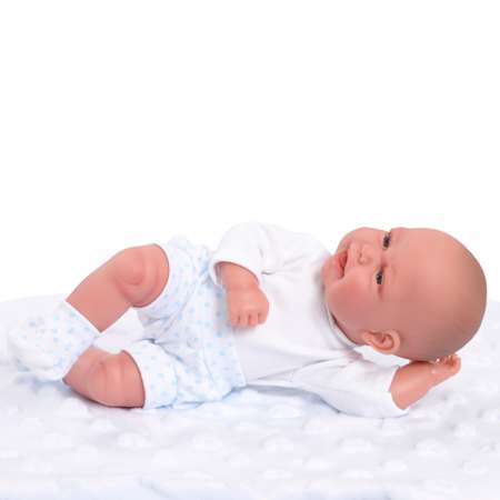 Кукла-пупс Antonio Juan Эво на голубом одеяле 33 см виниловая