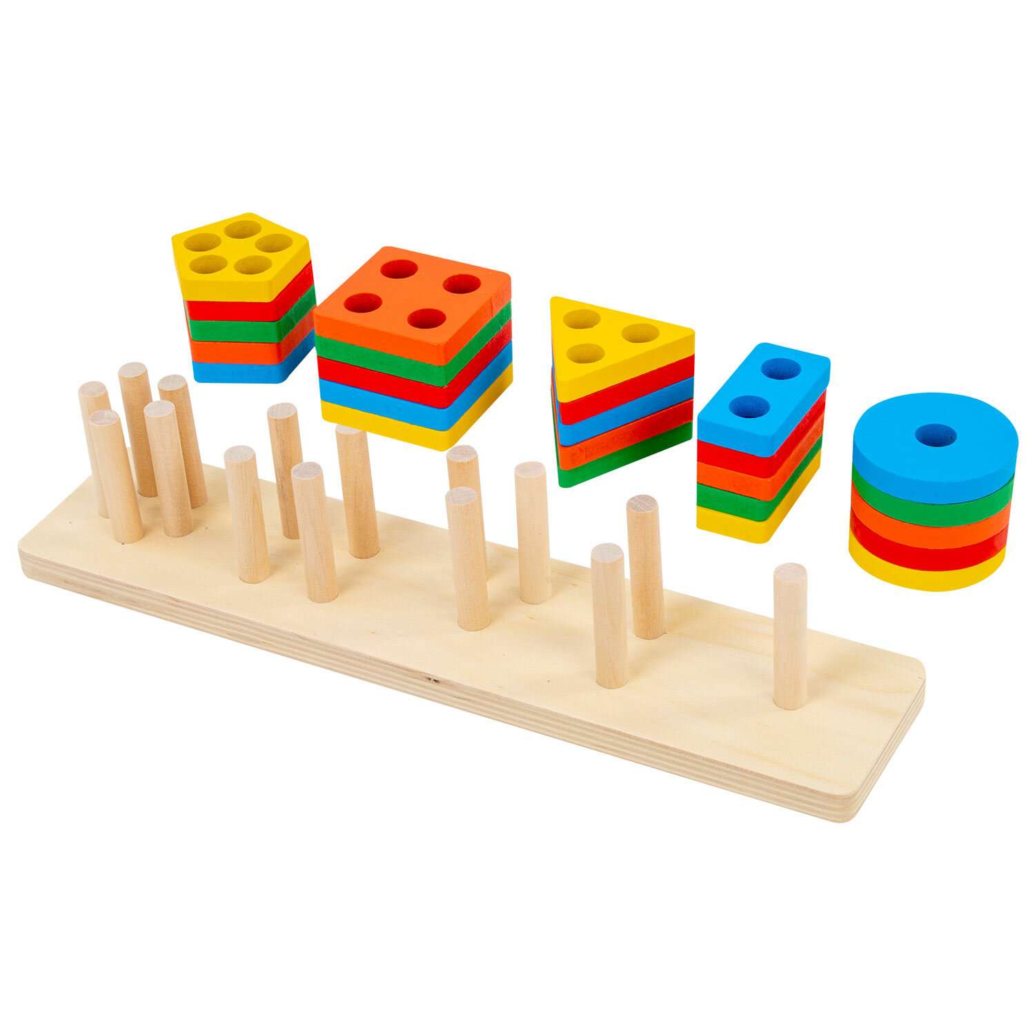 Сортер деревянный Brauberg для малышей пирамидка Монтессори развивающие игрушки - фото 6