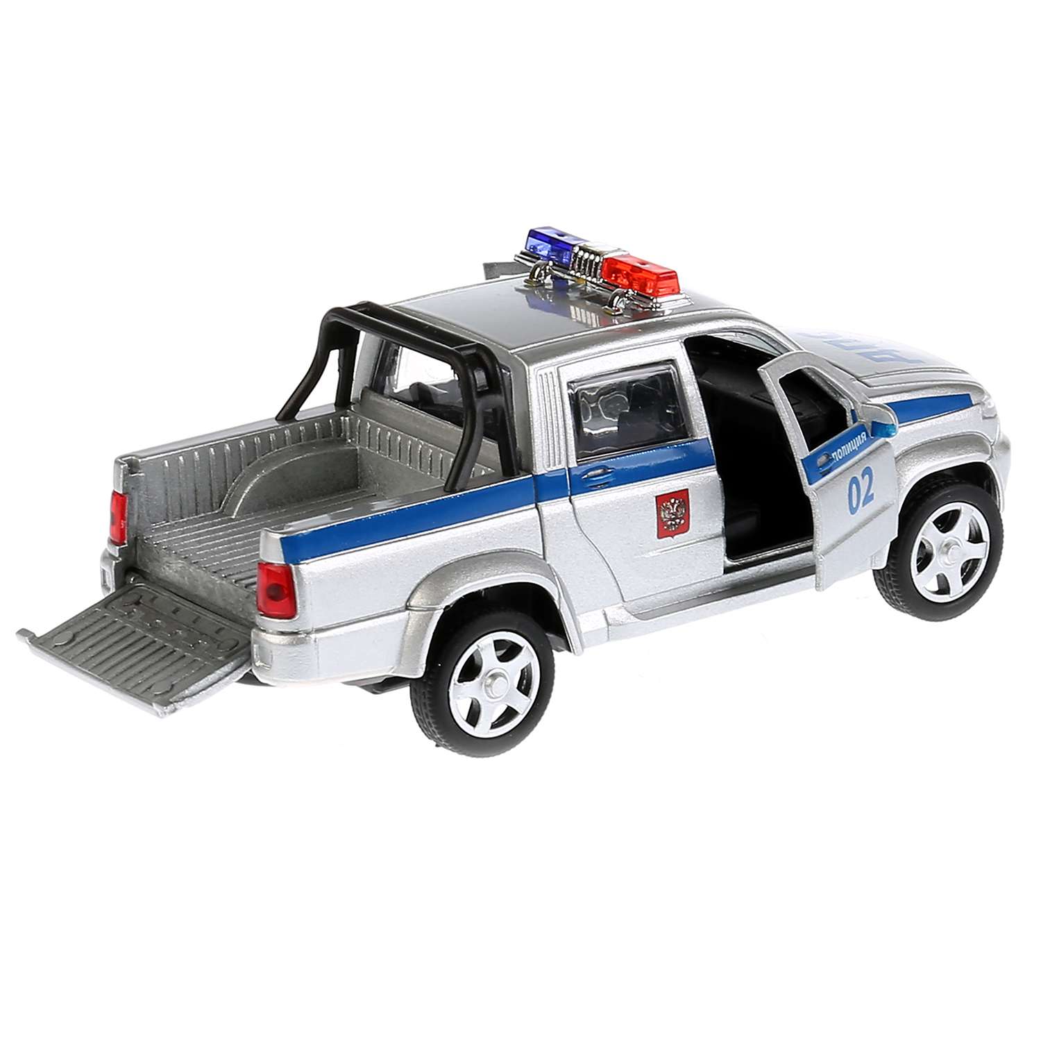 Машина Технопарк UAZ Pickup Полиция инерционная 259366 259366 - фото 6