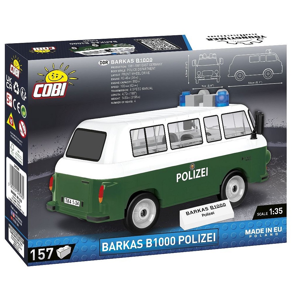 Конструктор COBI Микроавтобус Barkas B1000 Polizei 157 деталей купить по  цене 2660 ₽ в интернет-магазине Детский мир