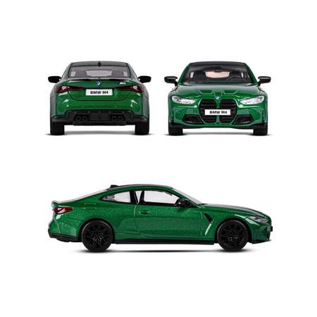 Машинка металлическая АВТОпанорама игрушка детская 1:32 BMW M4 G82 зеленый инерционная