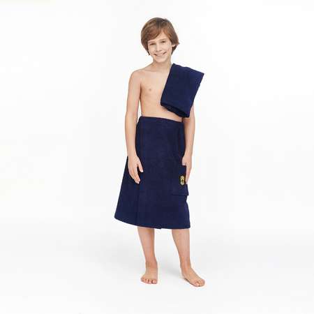 Комплект для бани и сауны Forsalon килт и полотенце цвет темно-синий