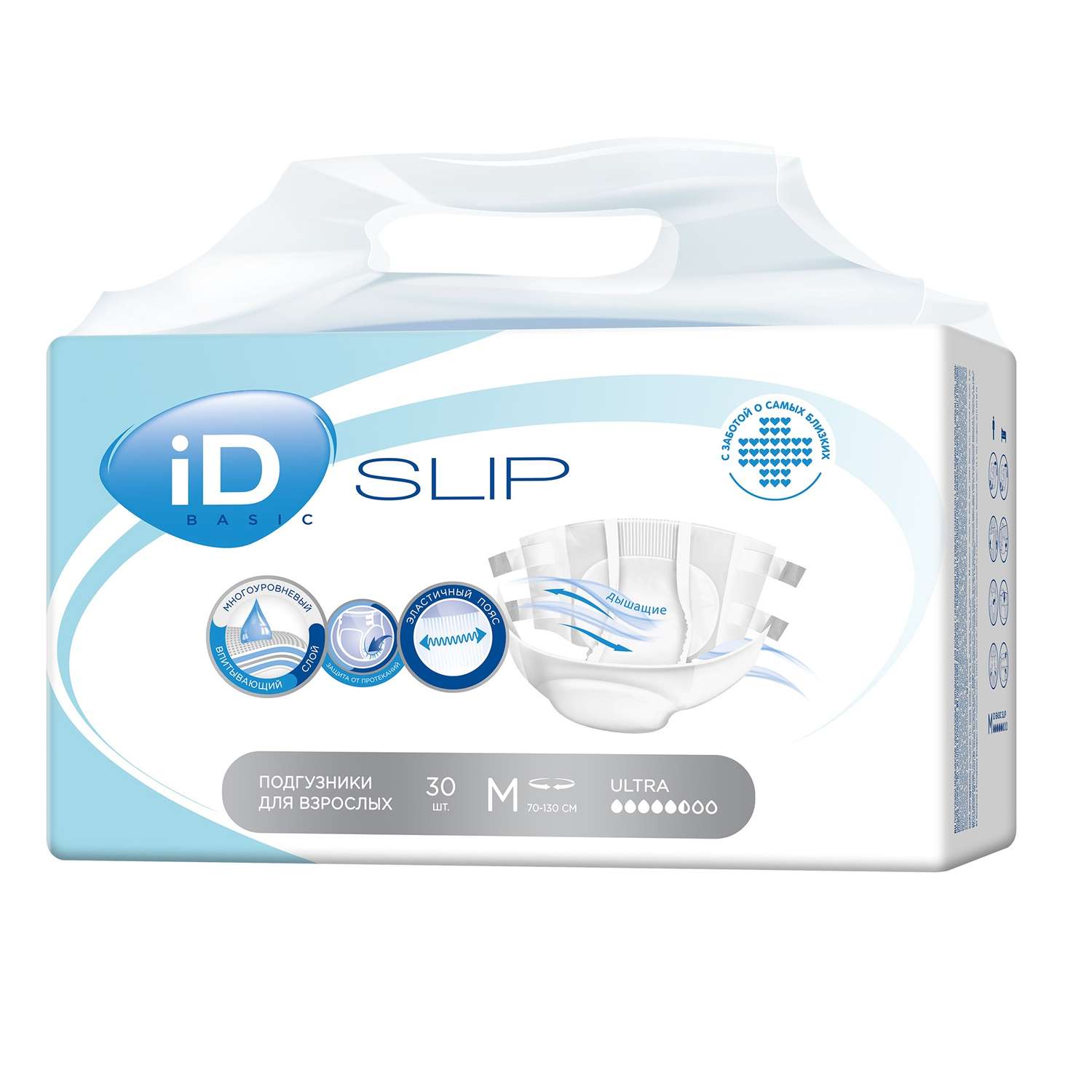 Подгузники для взрослых iD Protect Slip Basic M 30 шт - фото 1