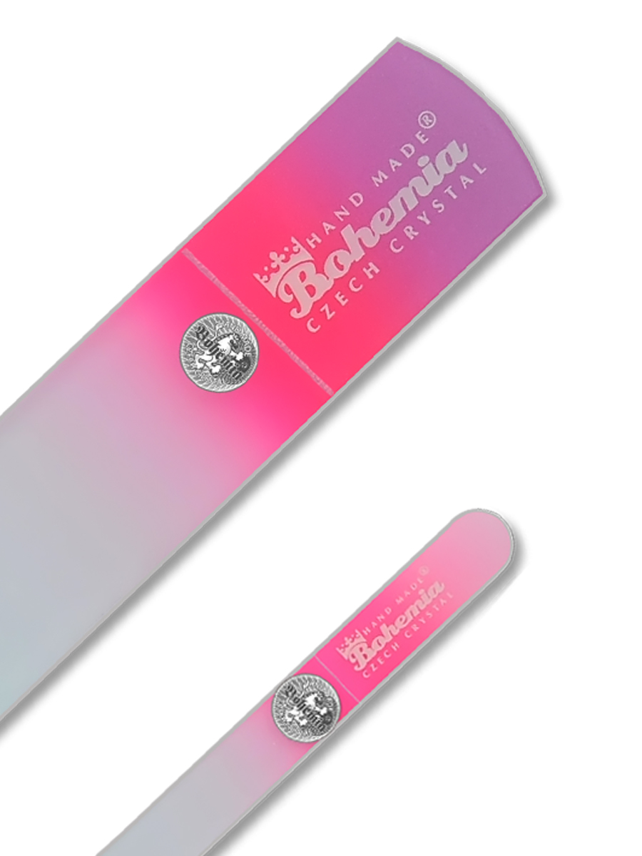 Набор маникюрный BOHEMIA Czech Glass Nail Files пилка 90мм для ногтей и пилка-терка для ног 135мм фиолетово-розовый - фото 2