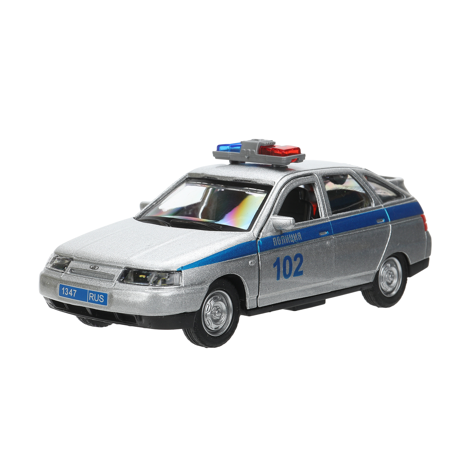 Полицейская машина Технопарк ВАЗ 2112 серебряный 394748 - фото 4