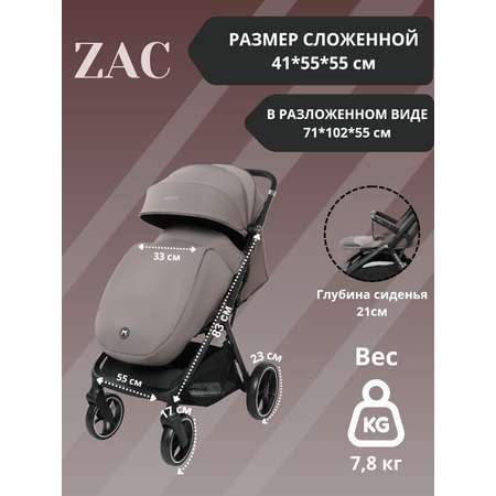 Коляска Ining baby прогулочная Zac KR336 grey