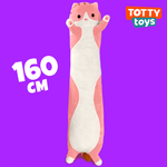 Мягкая игрушка TOTTY TOYS кот батон 160 см розовый антистресс