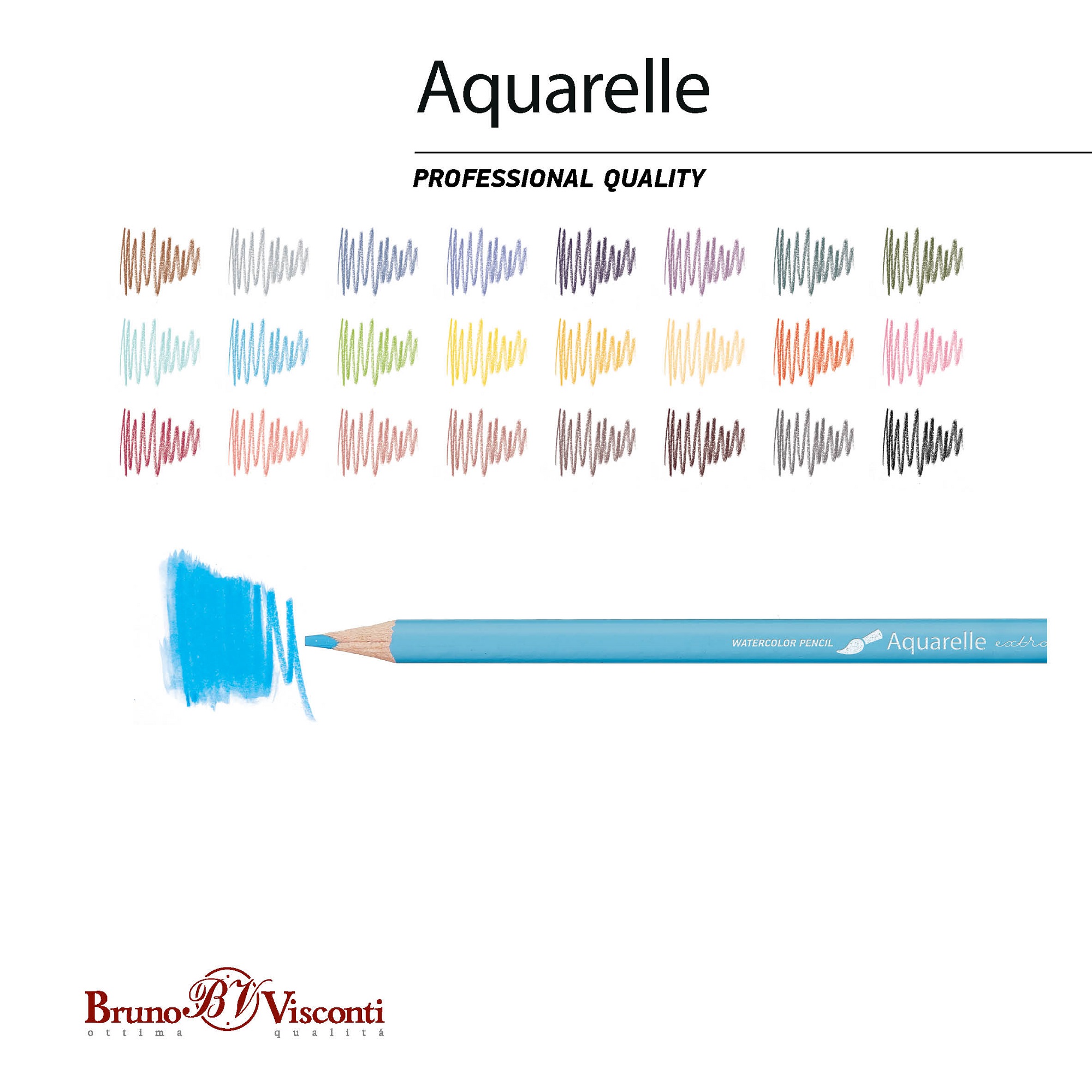 Карандаши цветные Bruno Visconti акварельные AQUARELLE 24 цвета в металлическом пенале - фото 5